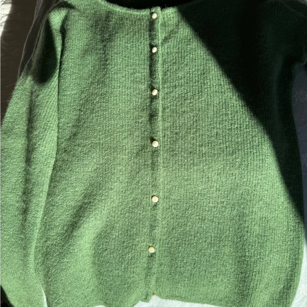 Sezane Green Cardigan - Picture 2 of 7